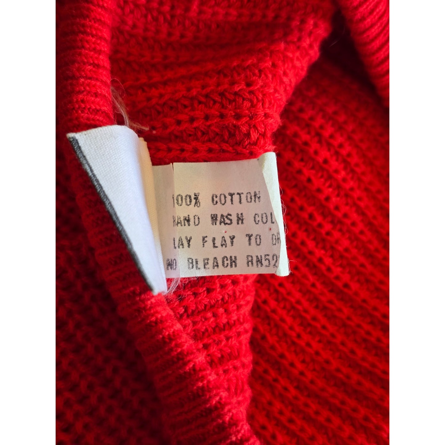 Vintage Cotton Red Knit Sweater Vest Size S-M