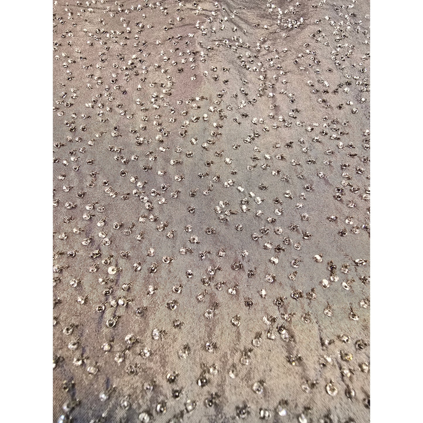 Y2K Metallic Gray Beaded Mini Skirt Size 10
