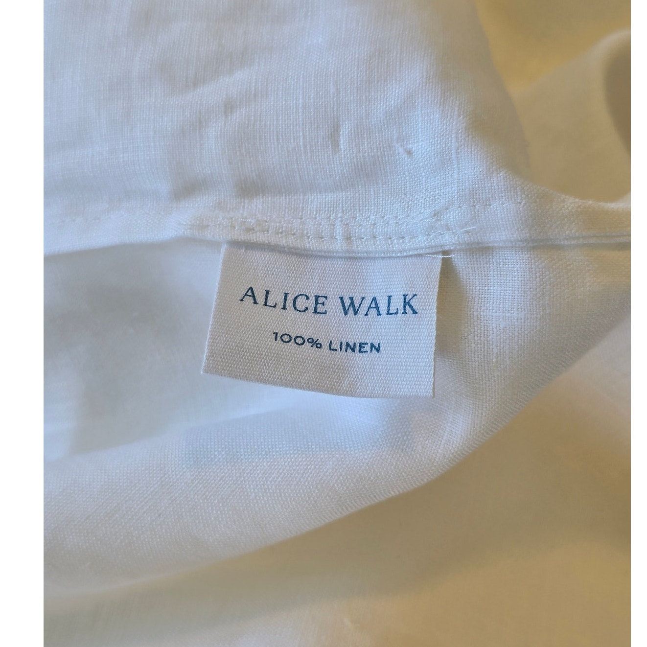 White Linen Tiered Maxi Dress Band Collar Size L