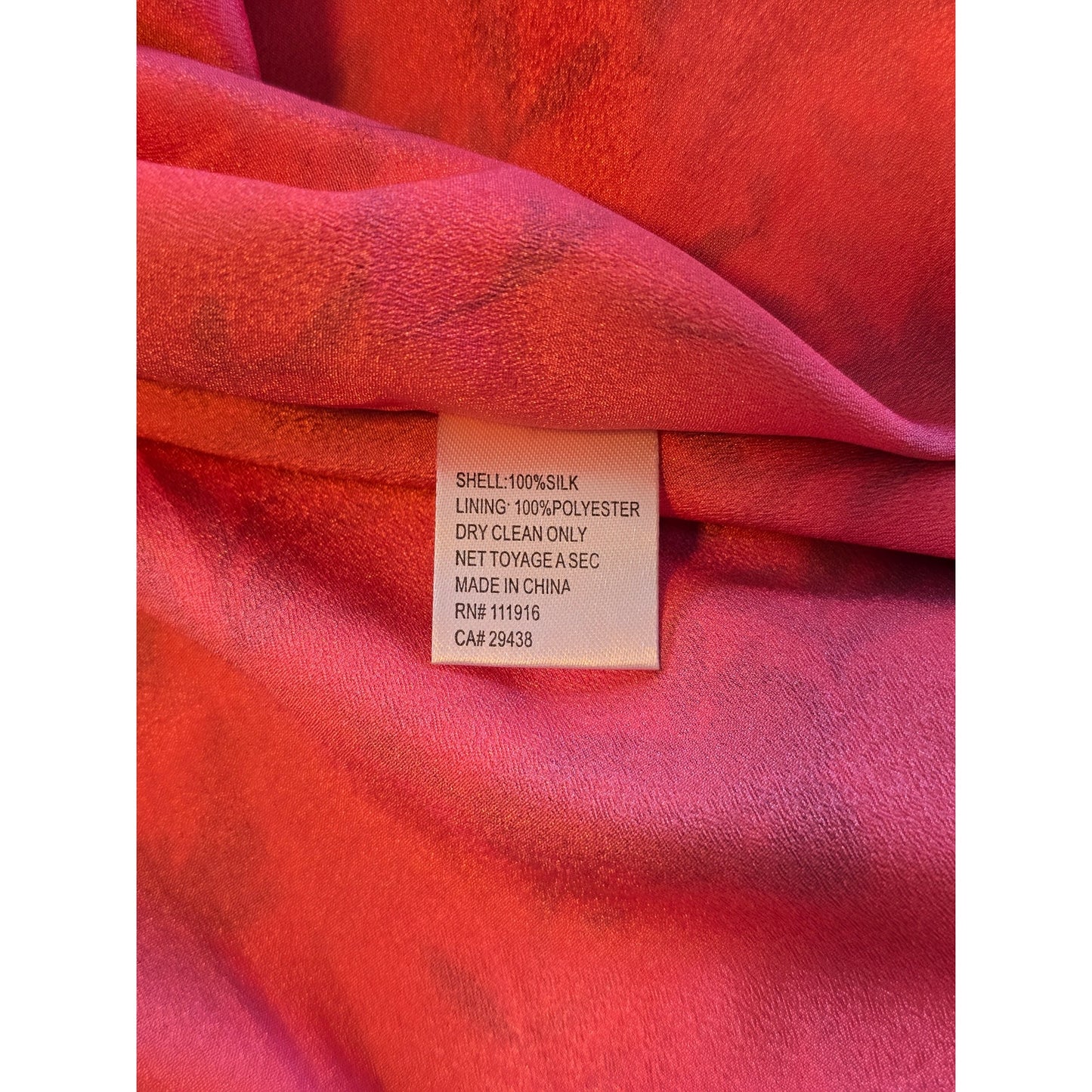 Pink Blue Silk Floral Wrap Maxi Dress V Neck Size L
