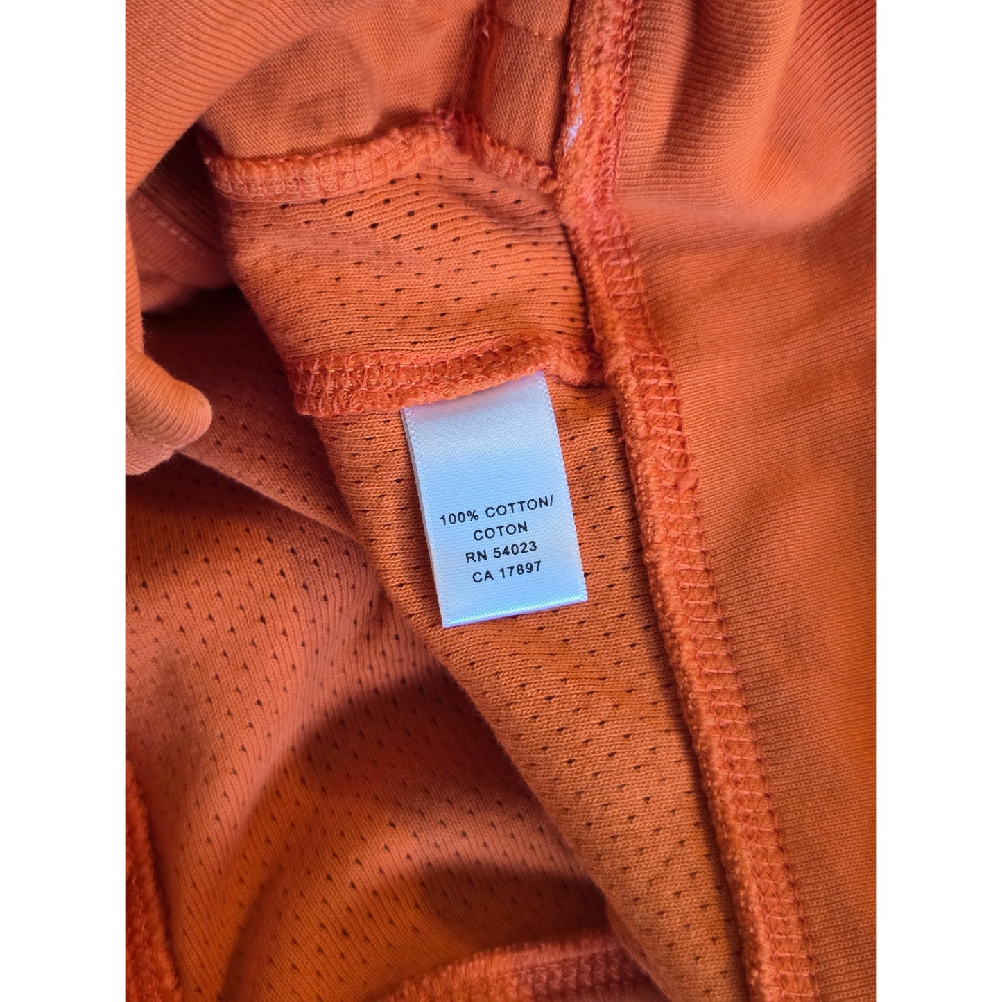 Orange Cotton Snap Button Hoodie Sweatshirt Size S