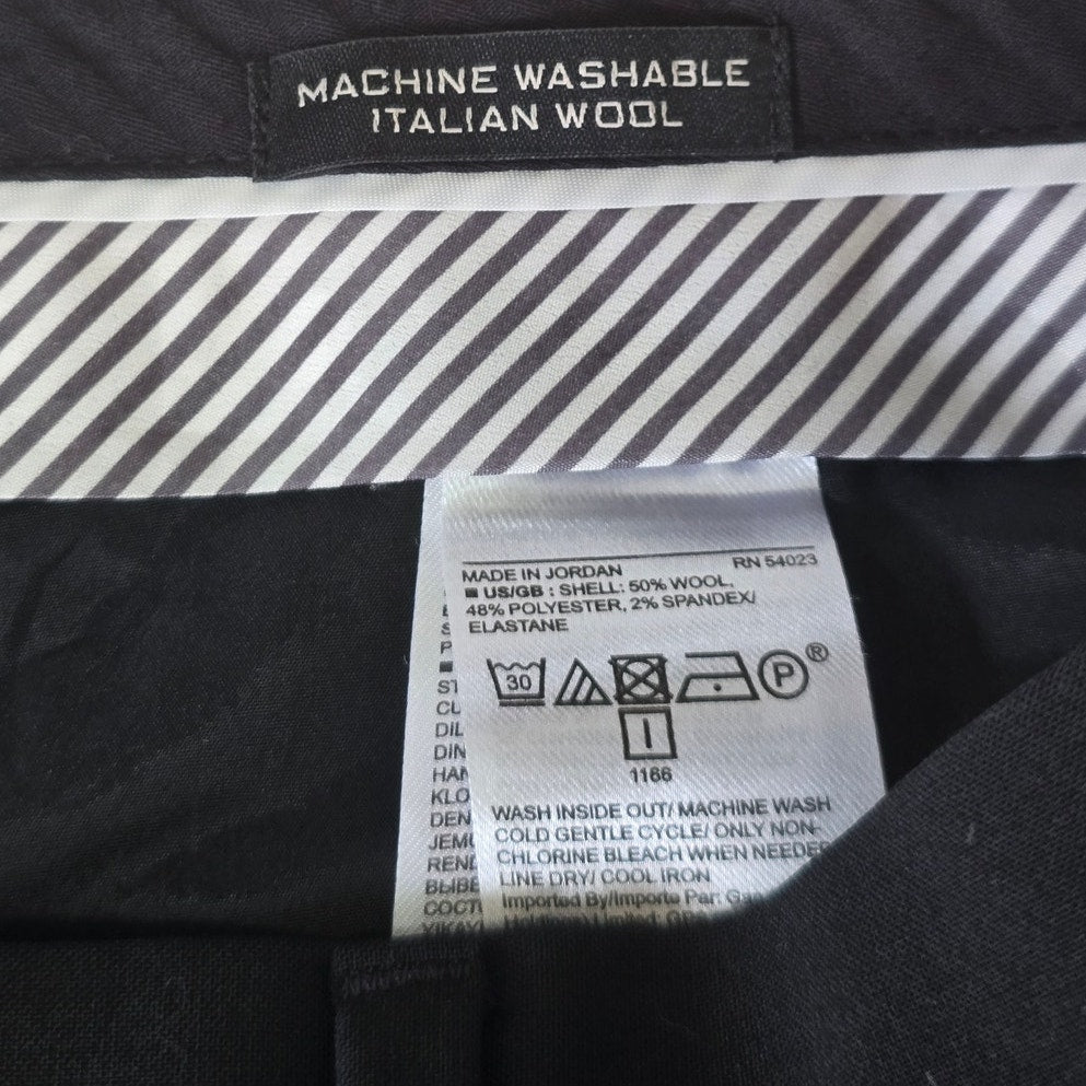Black Wool Blend Trouser Pants Size 12L