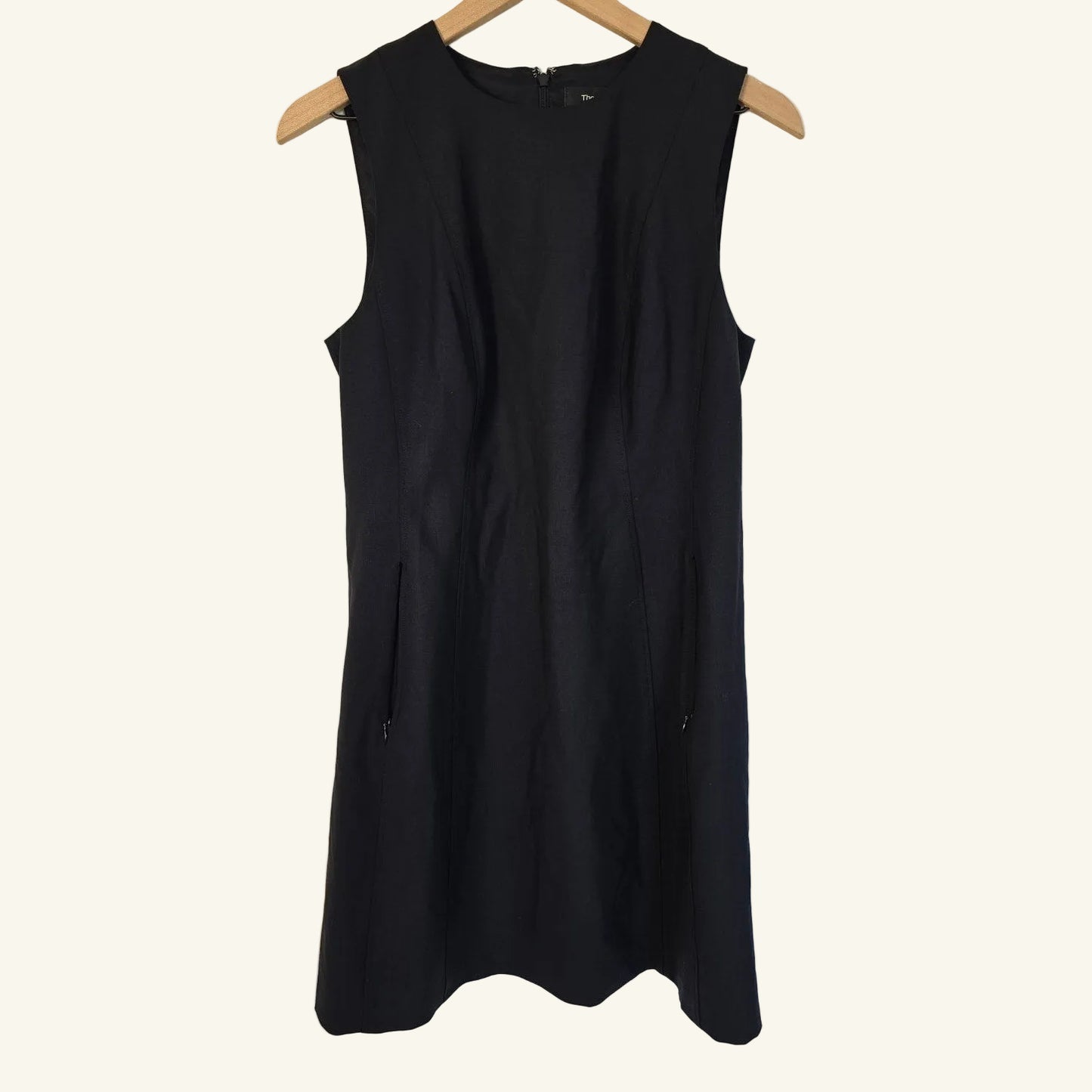 Navy Wool Blend Shift Dress Sz 8 | Minimalist Work Chic