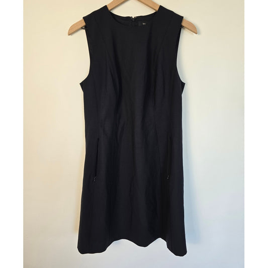 Navy Wool Blend Shift Dress Sz 8 | Minimalist Work Chic
