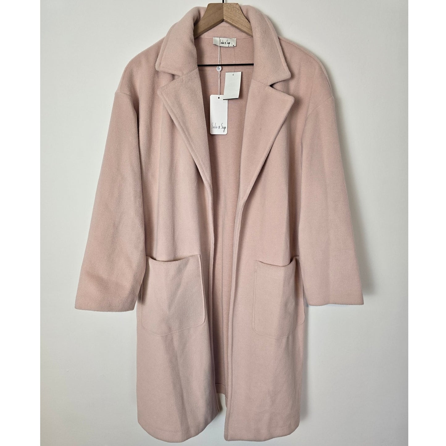 Pink Open Duster Coat Jacket Size M NWT