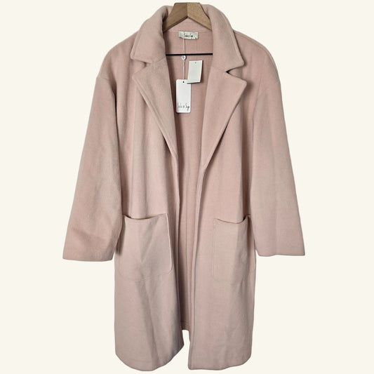 Pink Open Duster Coat Jacket Size M NWT