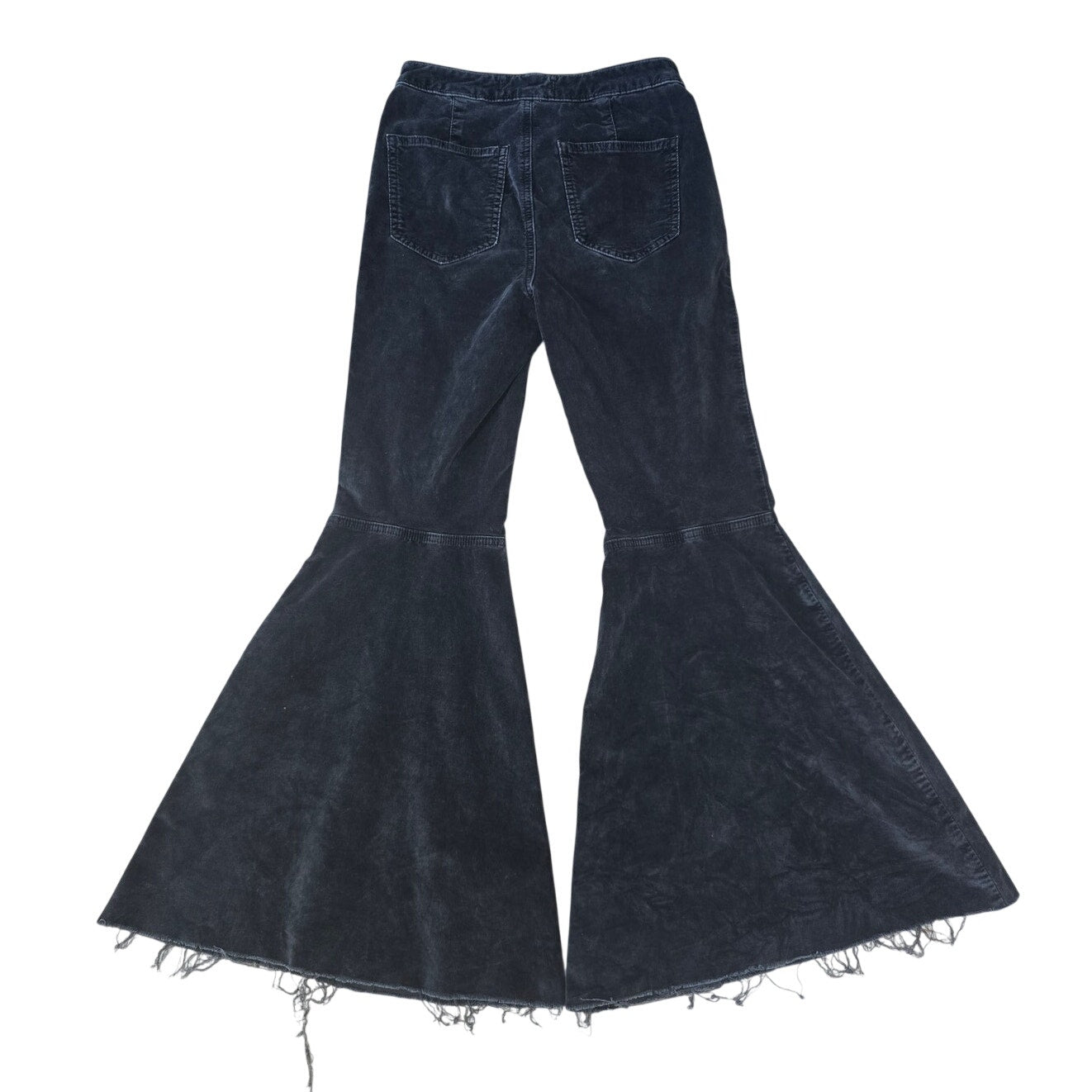 Free People We The Free Velvet Flare Pants Raw Hem Black Size 26