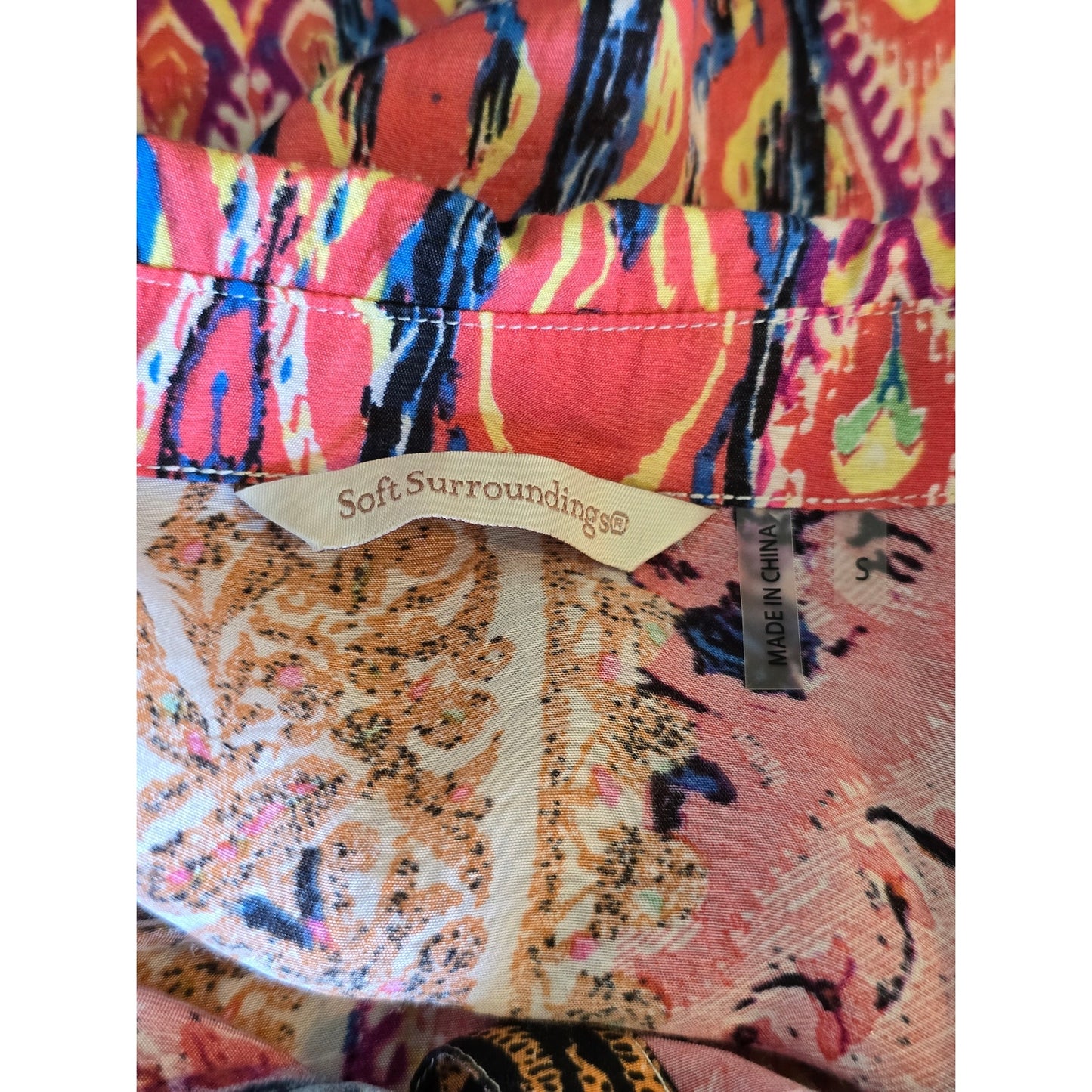 Velvet Paisley Trim Tunic Size Small