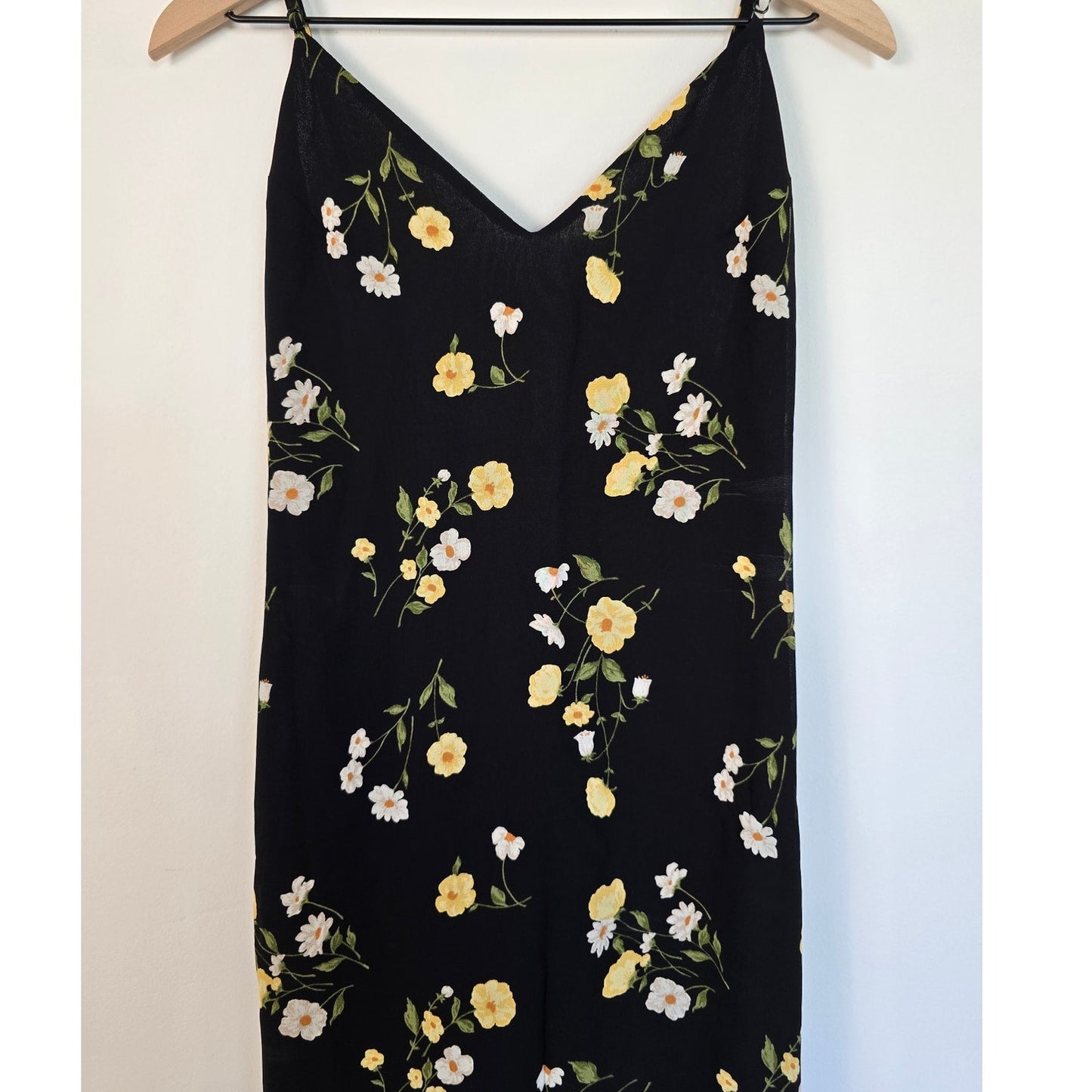 Black Floral Midi Dress Size 4 NWT