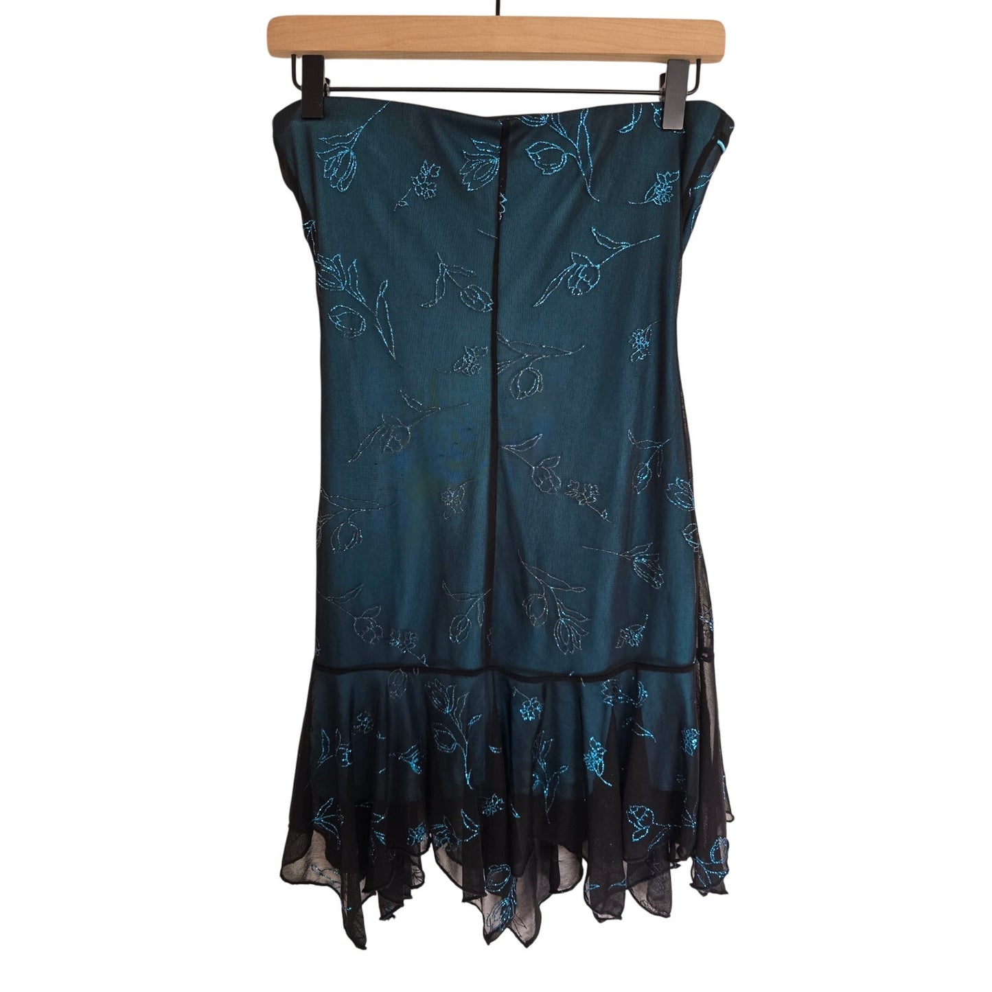 Vintage Y2K Blue Strapless Dress Size M