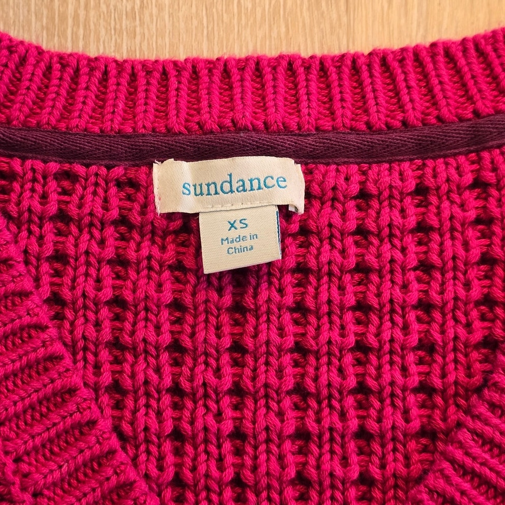 Pink Textured Knit V Neck Short Sleeve Sweater Size XS