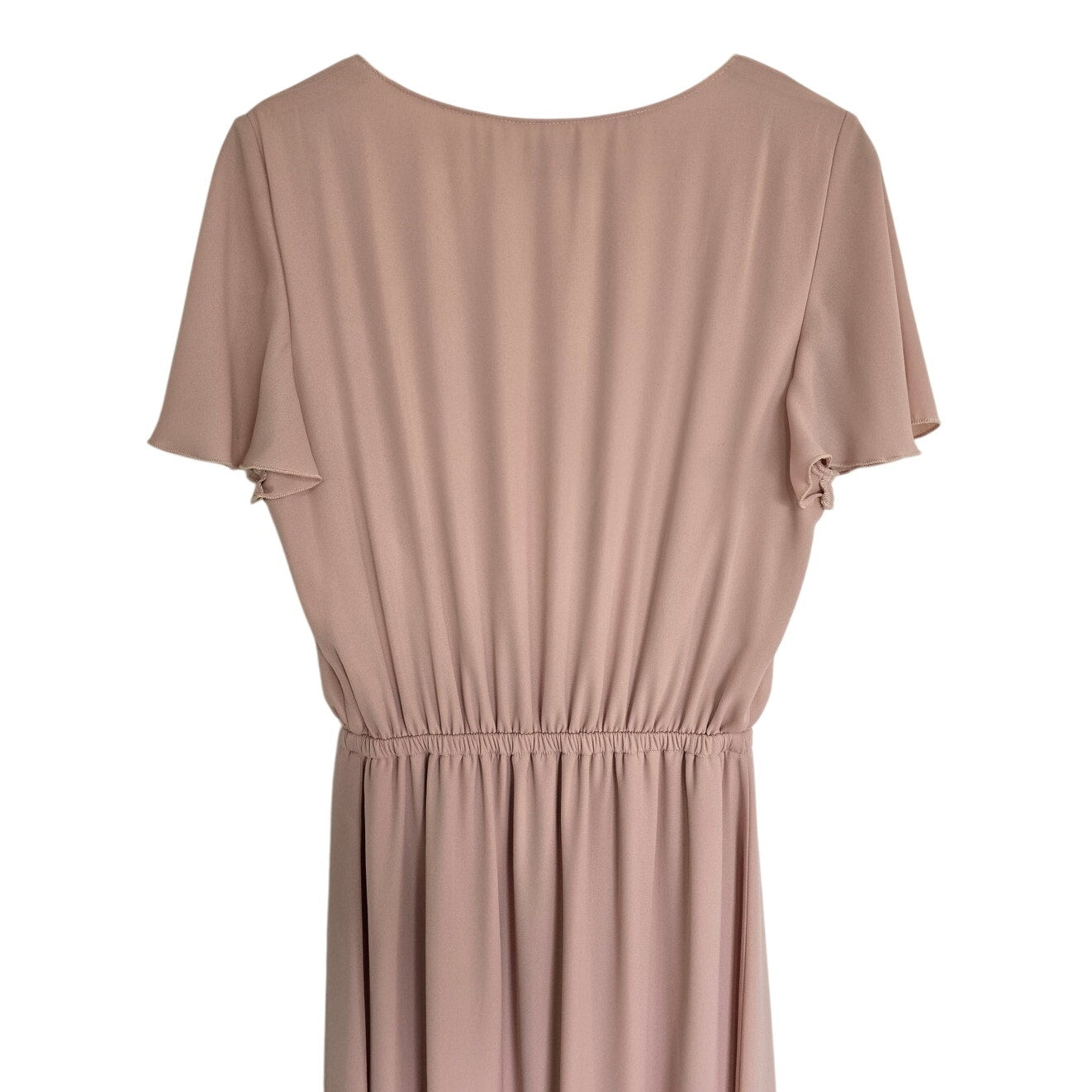Blush Pink Maxi Dress Flutter Sleeve Size L