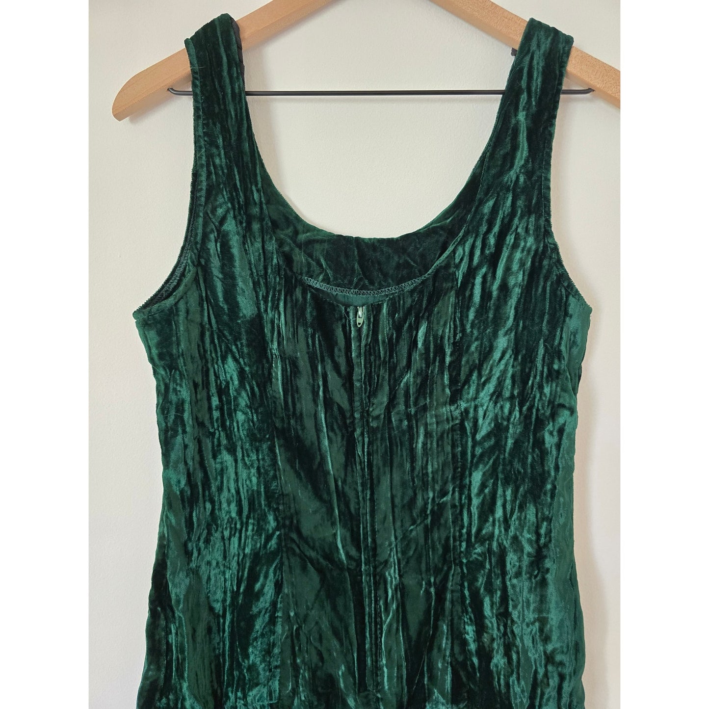 Vintage Y2K Green Velvet Bodycon Mini Dress Size M 11