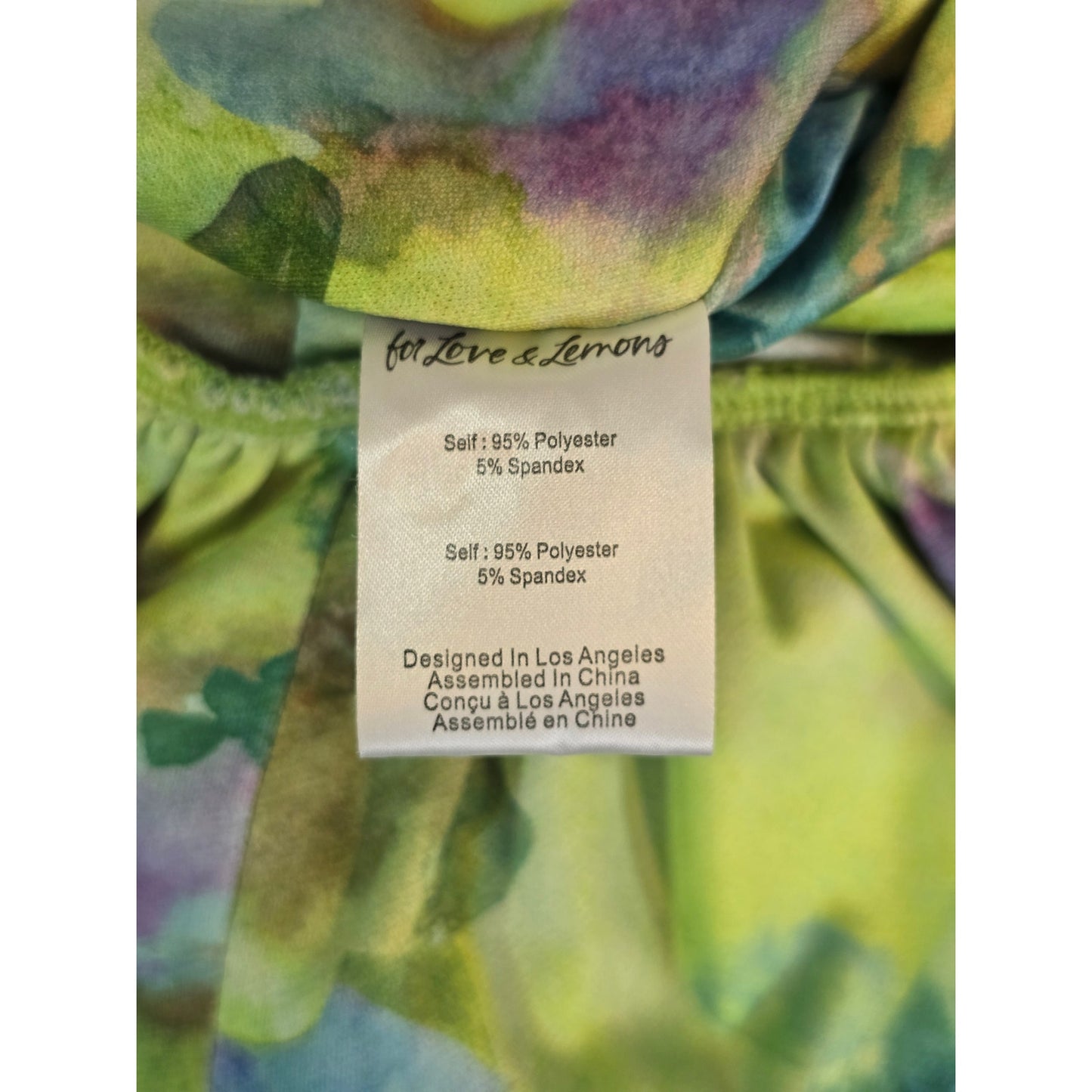 Green Watercolor Ruffle Mini Dress Size S NWT