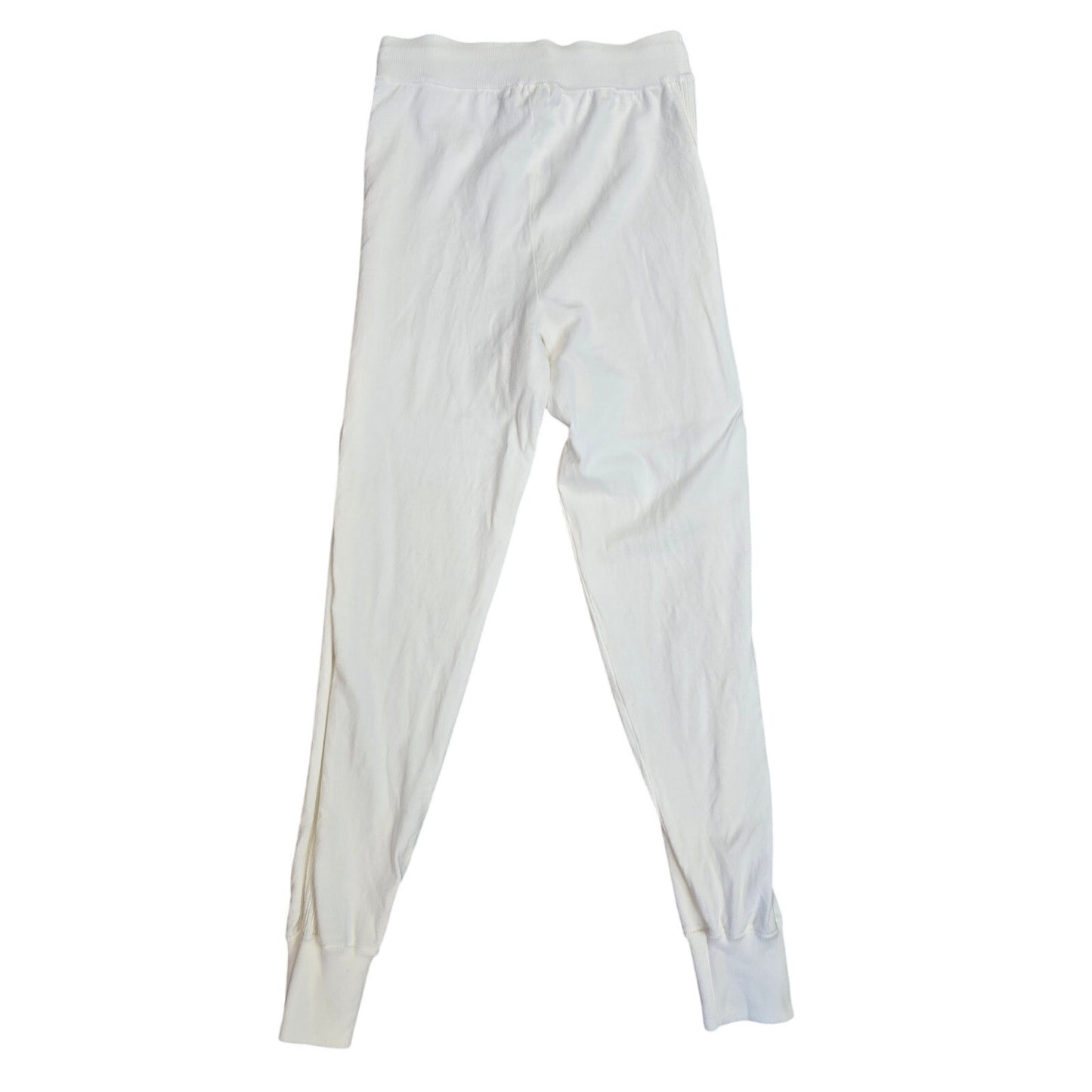 Ivory Jogger Pants Drawstring Ribbed Cuff Lounge Size XS