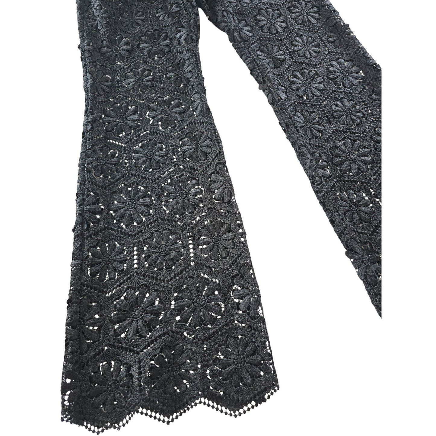 Black Lace Bootcut Pants Size L