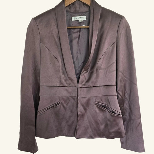 Mauve Silk Blazer Tailored Minimalist Jacket Size 4