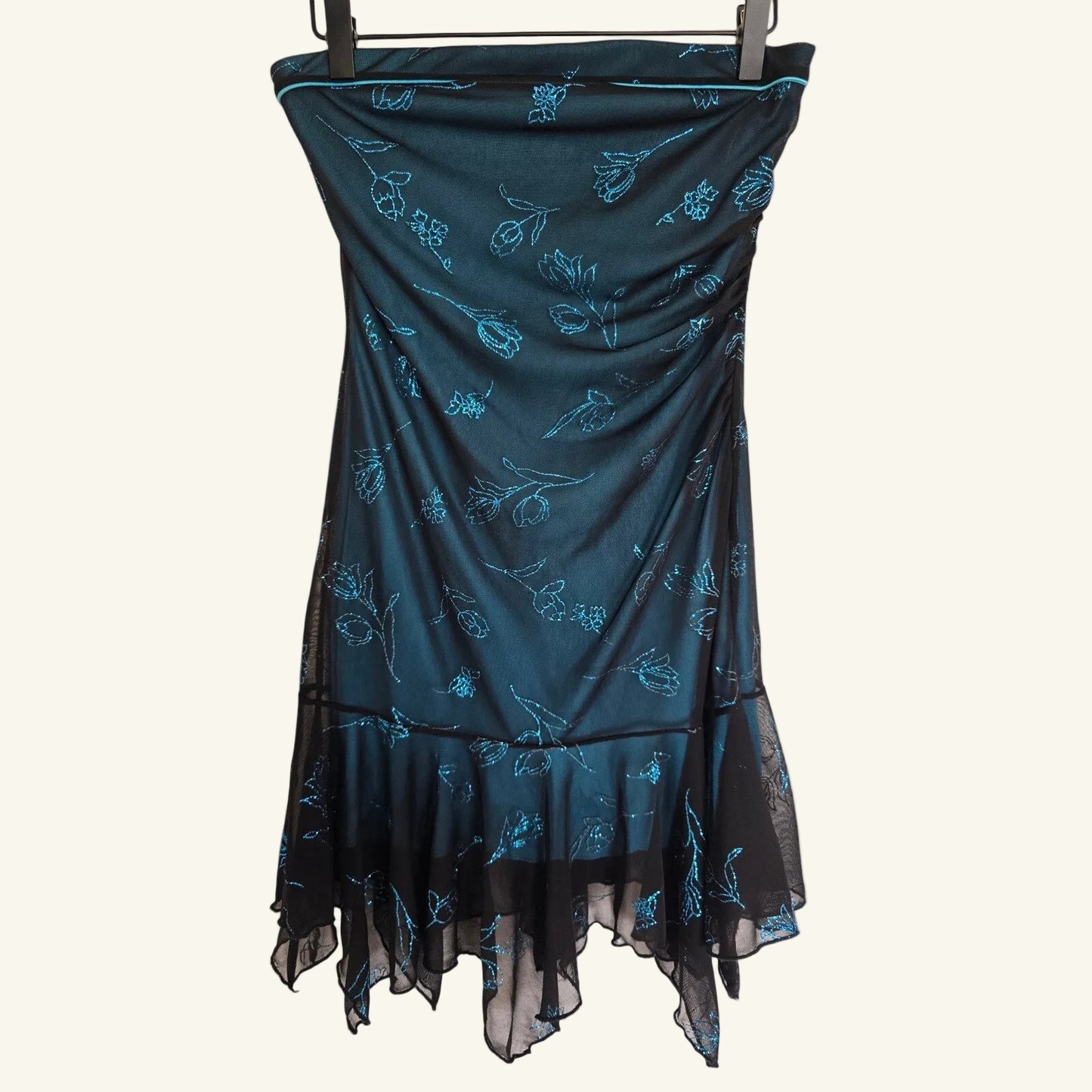 Vintage Y2K Blue Strapless Dress Size M