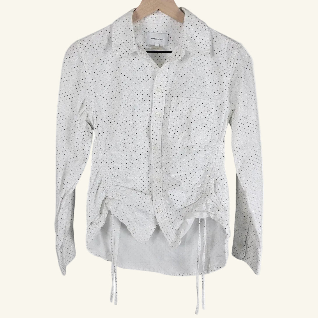 Black & White Polka Dot Button‑Down Shirt Size S/1