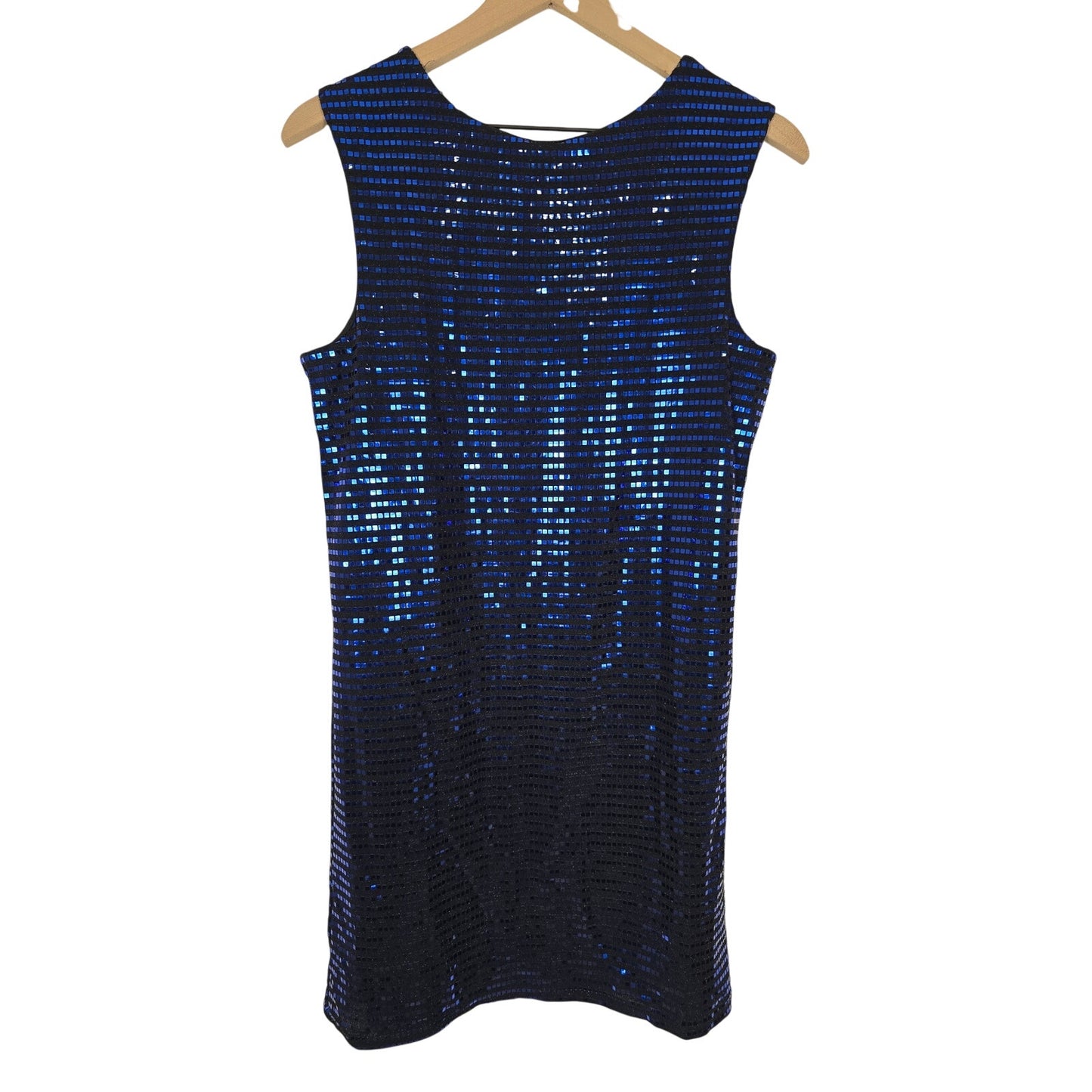 Blue Sequin Mini Dress Sleeveless Party Cocktail Size L