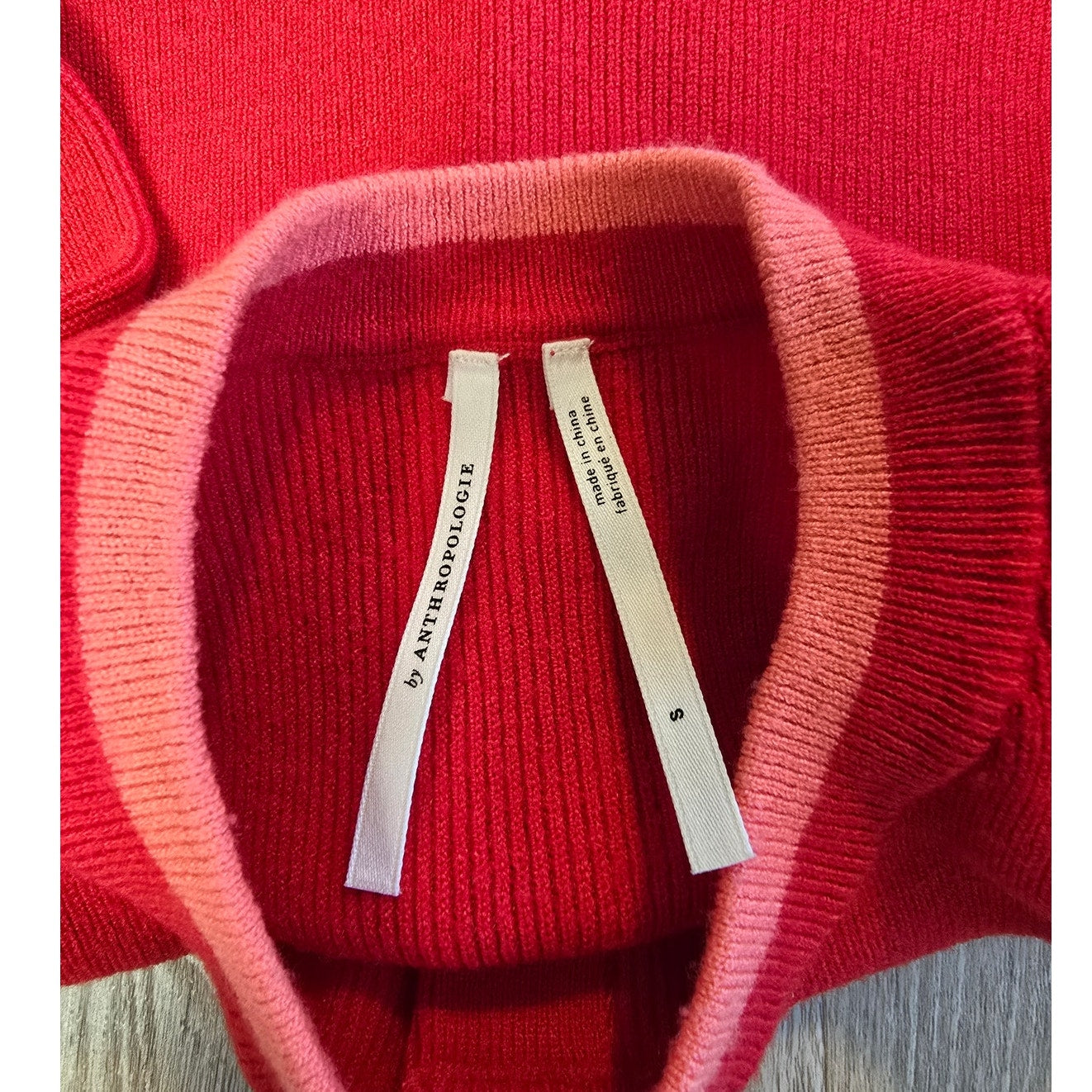 Red Pink Two Piece Sweater Set Cardigan Tube Top Size Small