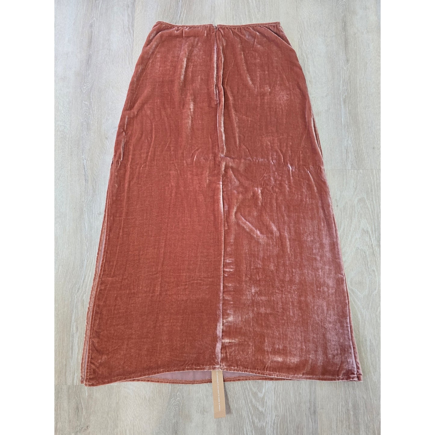 Reformation Velvet 2 Piece Set Salmon Silk Blend Midi Skirt Size 4 NWT