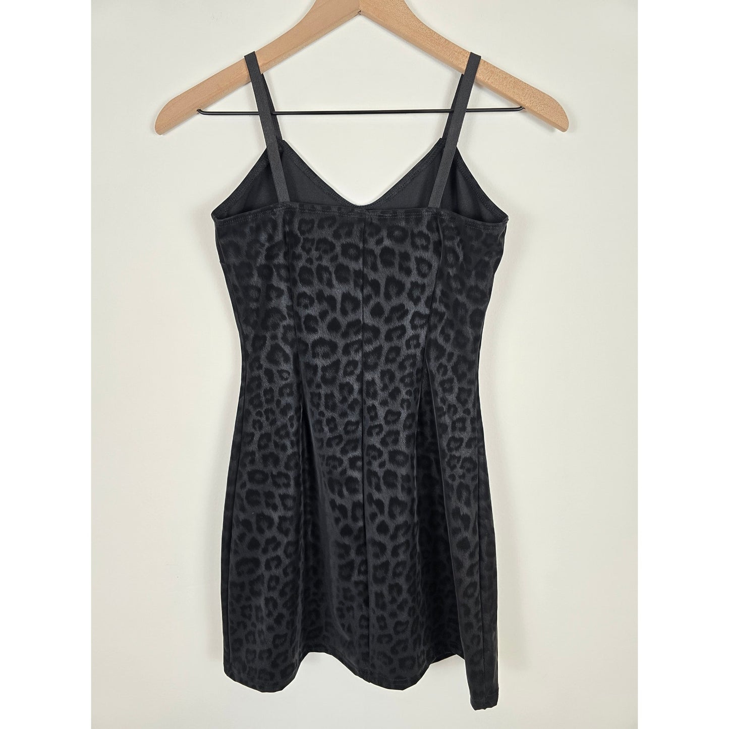 Black Leopard Print Mini Dress Size XS