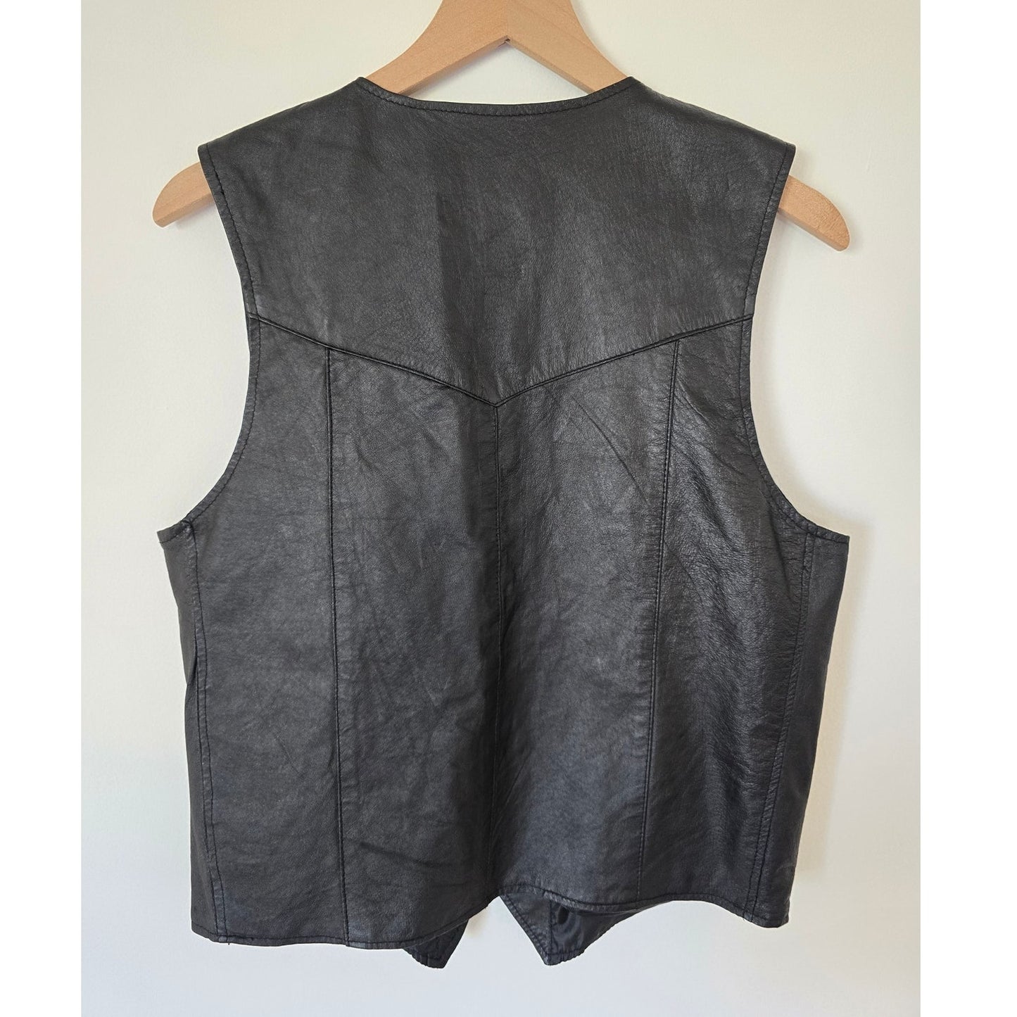 Black 90s Leather Vest Size L