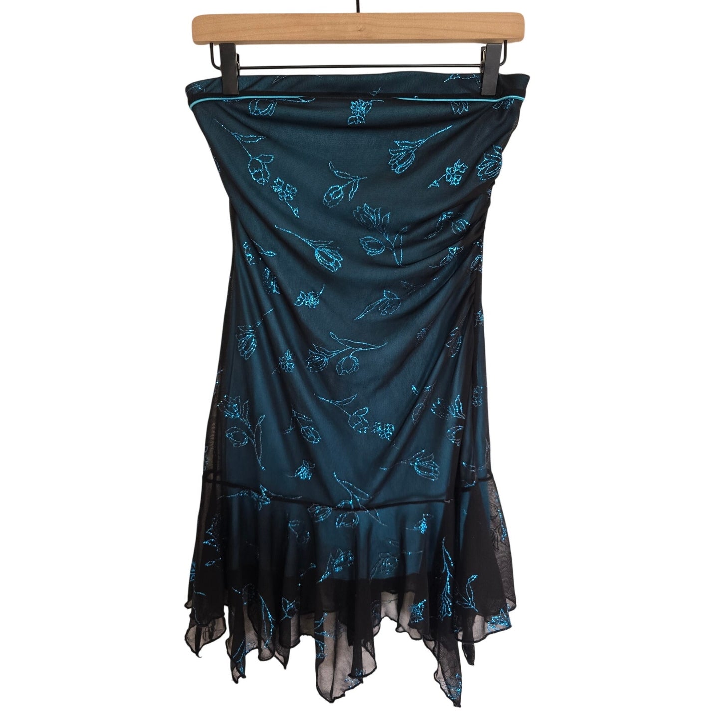 Vintage Y2K Blue Strapless Dress Size M