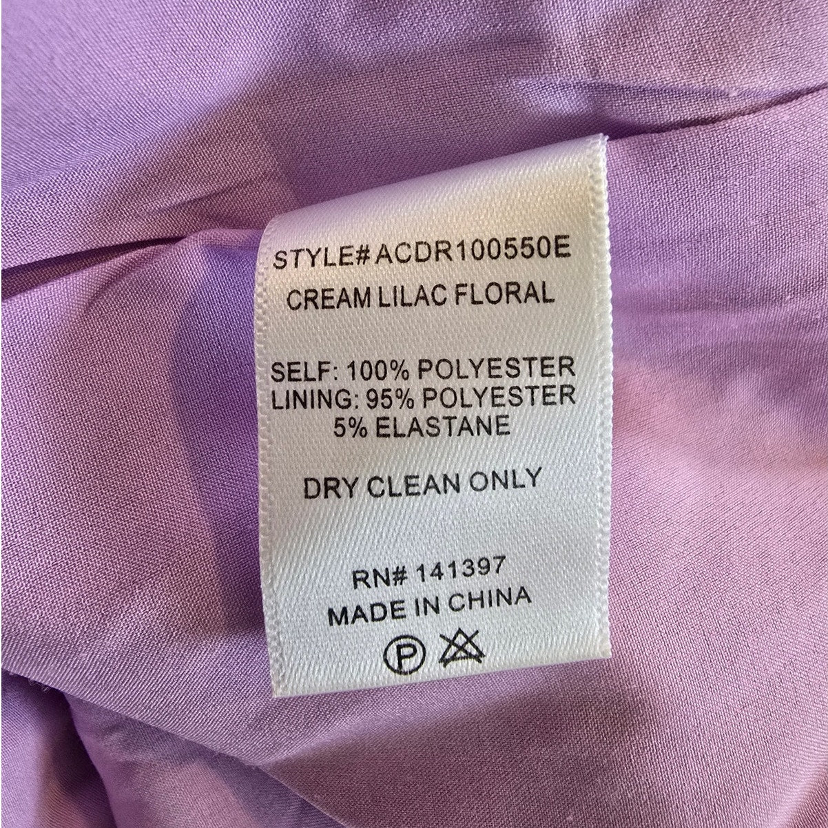 Lilac Purple Floral One Shoulder Midi Dress Size S