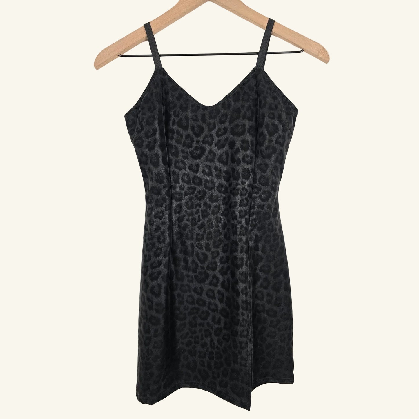 Black Leopard Print Mini Dress Size XS