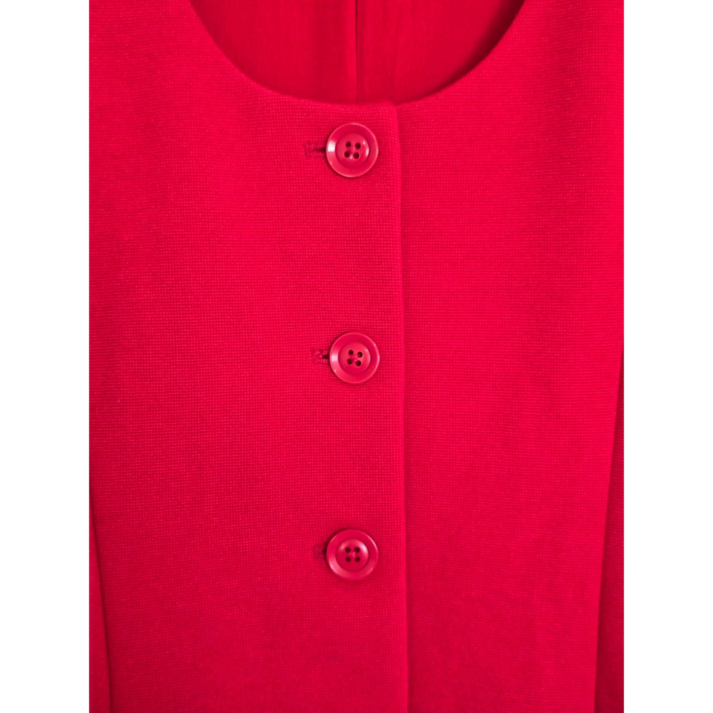 Red Scoop Neck Cutaway Blazer Size S