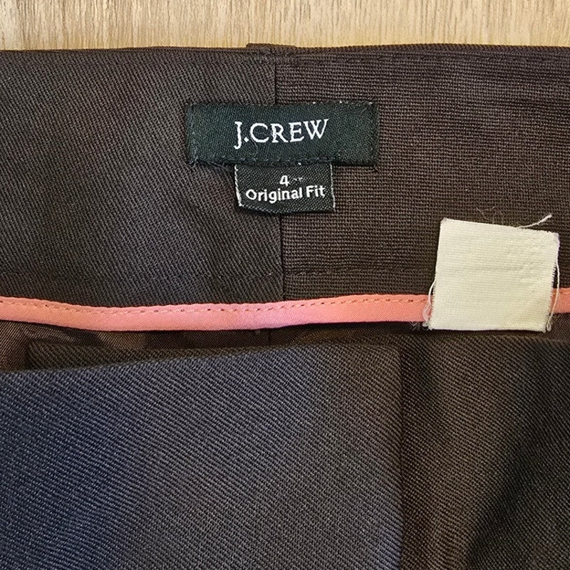 Olive Green Wool Tailored Wide Leg Pants Trousers Size 4