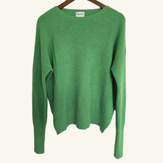 Maple Green Knit Sweater Relaxed Pullover Size S