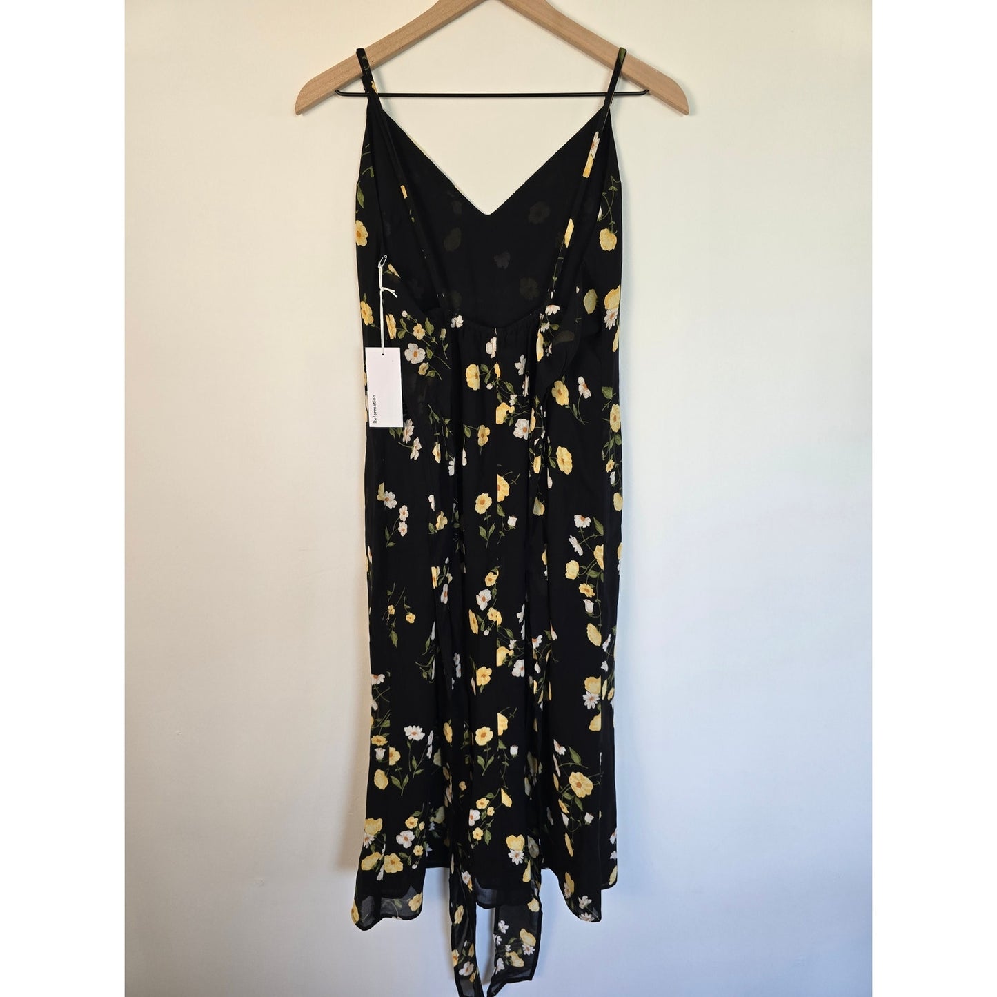 Black Floral Midi Dress Size 4 NWT