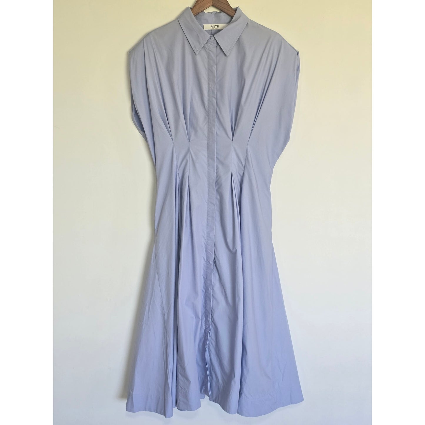 Blue Pleated Midi Dress Size L