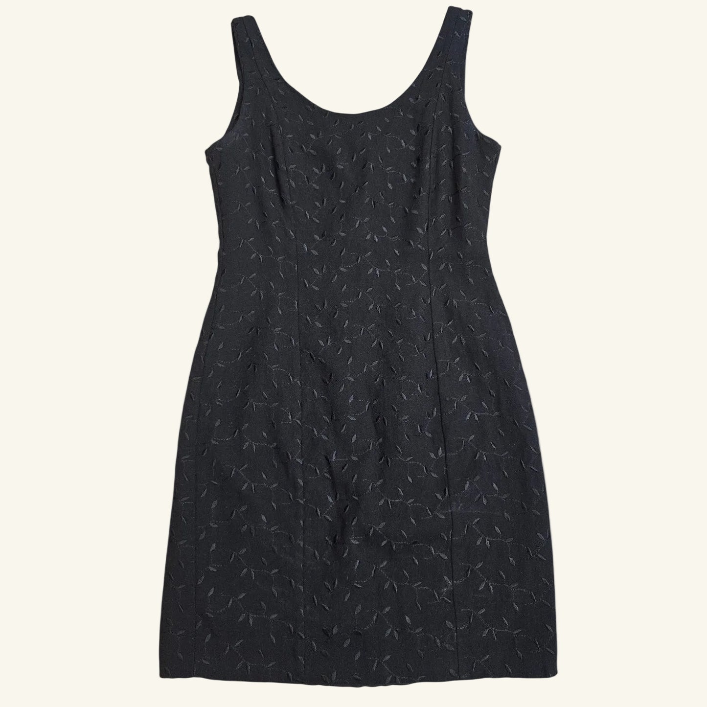 Vintage Y2K Black Wool Blend Mini Dress Size 10