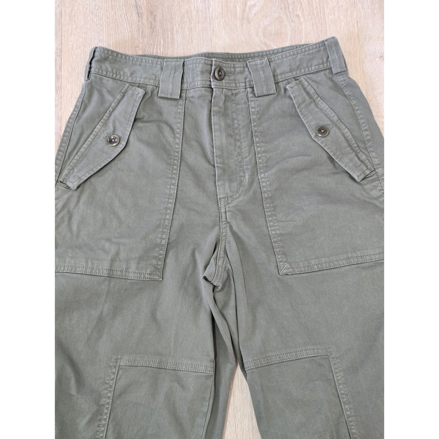 Green Utility Military Cargo Pants High Rise Size 2