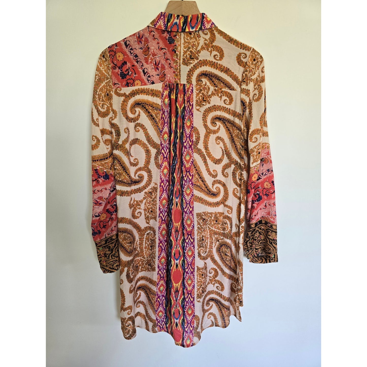 Velvet Paisley Trim Tunic Size Small