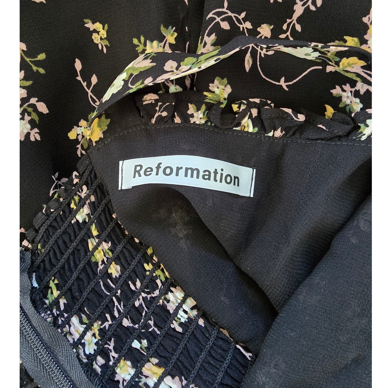 Black Floral Mini Dress Size 4