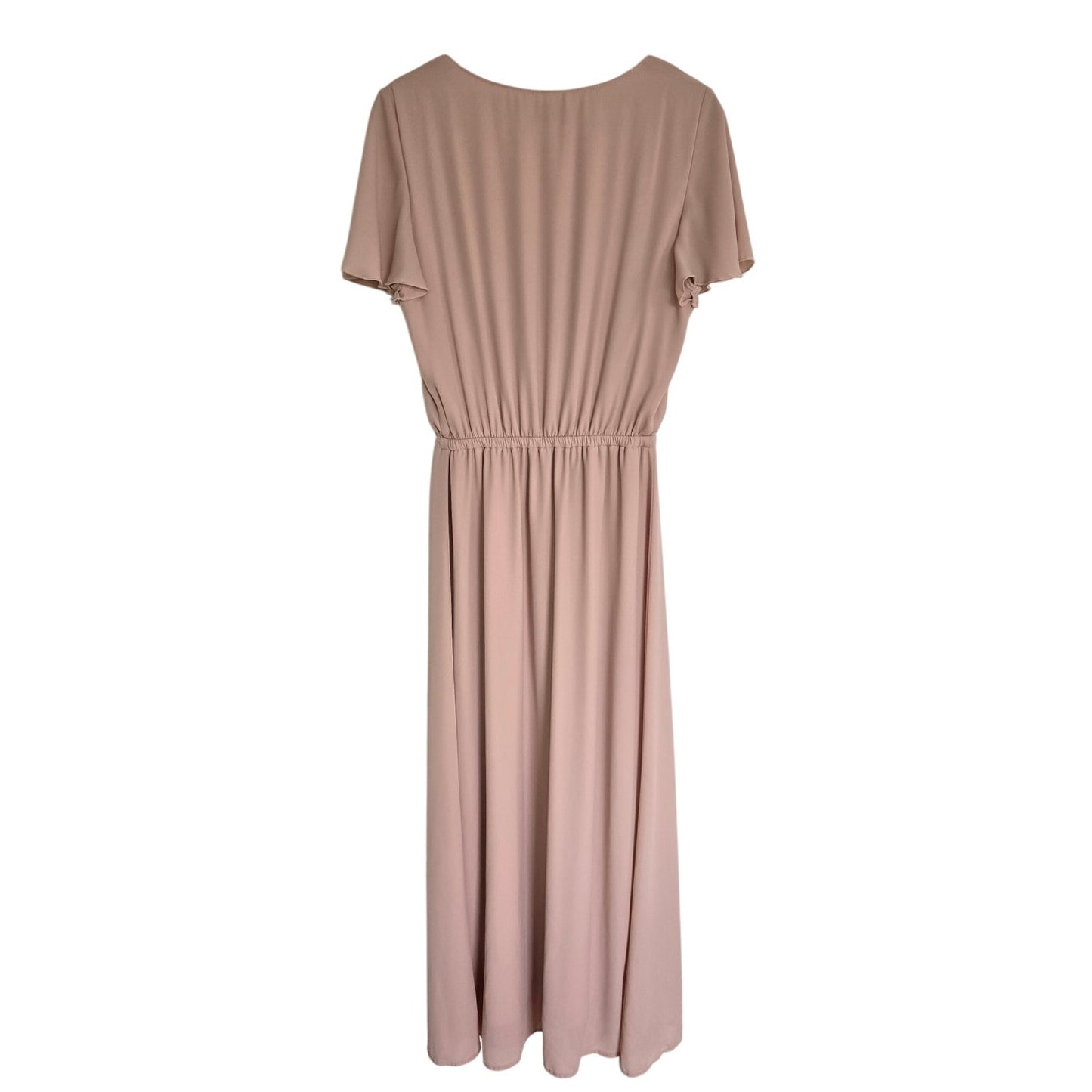 Blush Pink Maxi Dress Flutter Sleeve Size L