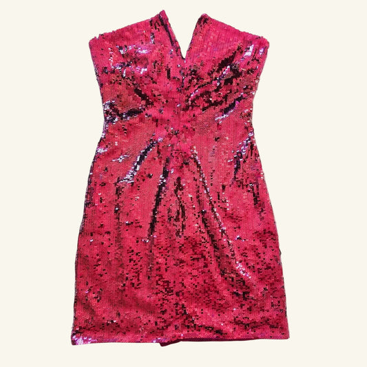 Burgundy Sequin Strapless Mini Dress Size 2 NWT