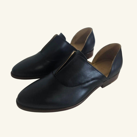 Oxford 2.0 Black Leather Slip On Shoes Size 8