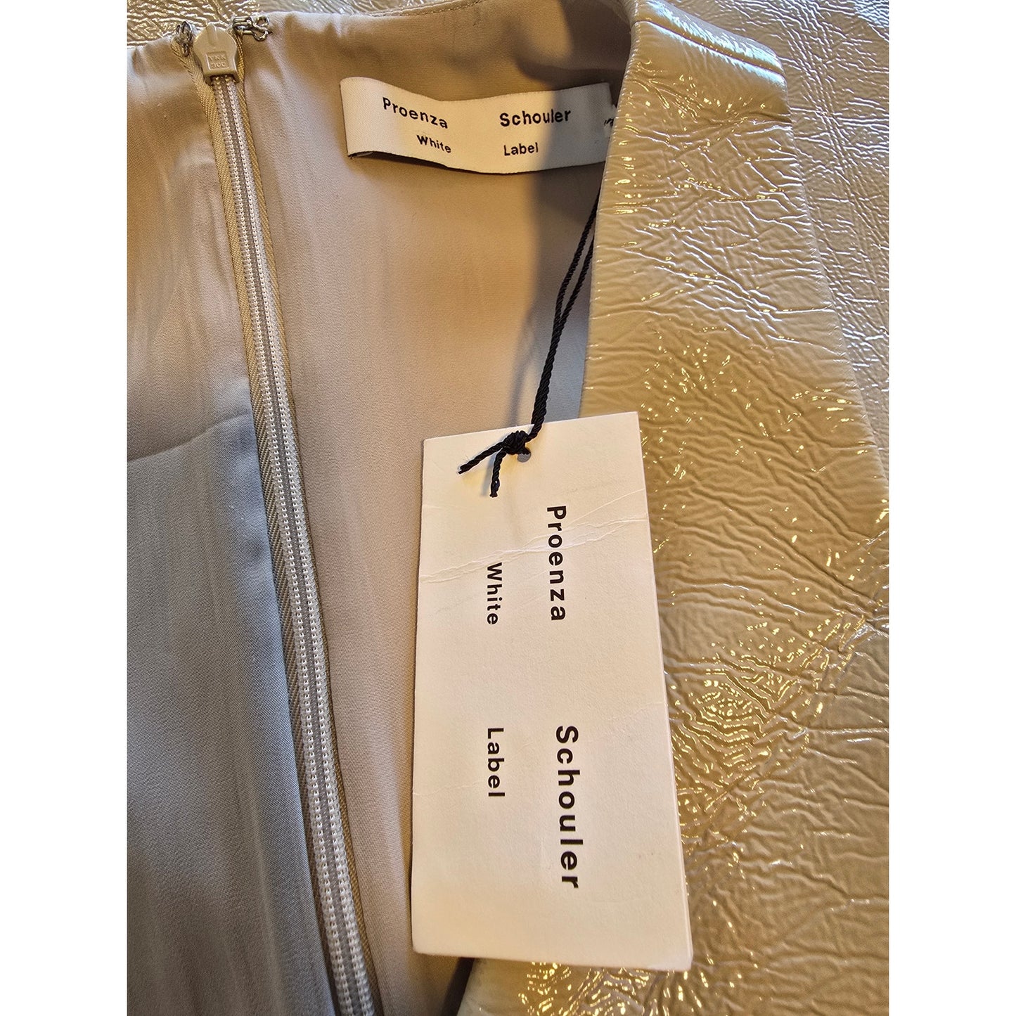 Ivory Faux Leather Mini Dress Size 0 NWT