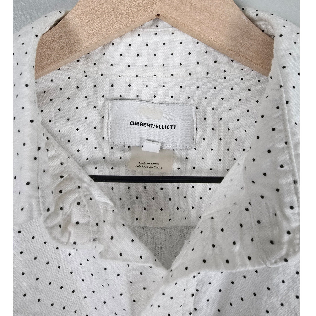 Black & White Polka Dot Button‑Down Shirt Size S/1