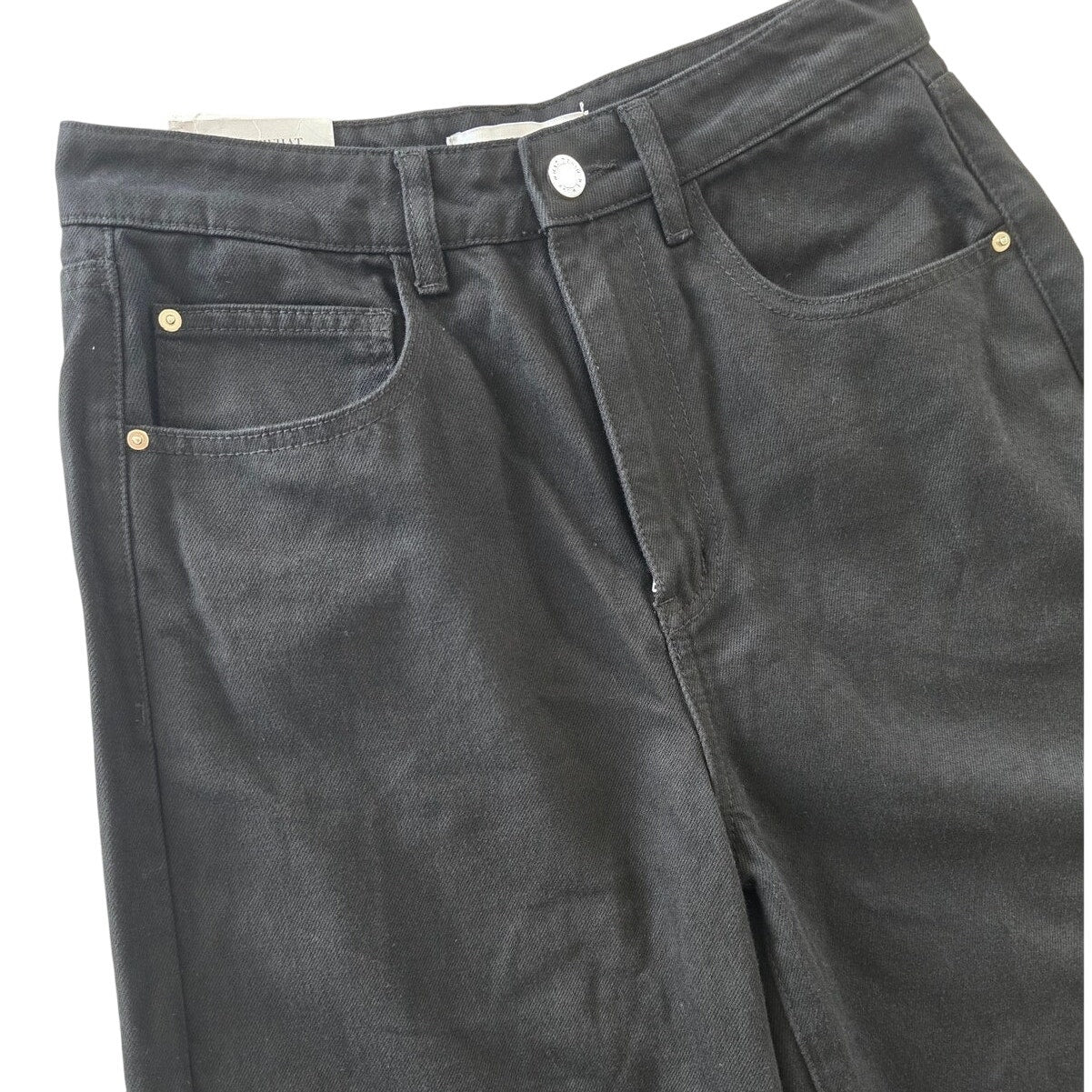 Black Wide Leg Denim Jeans High Rise Size 27