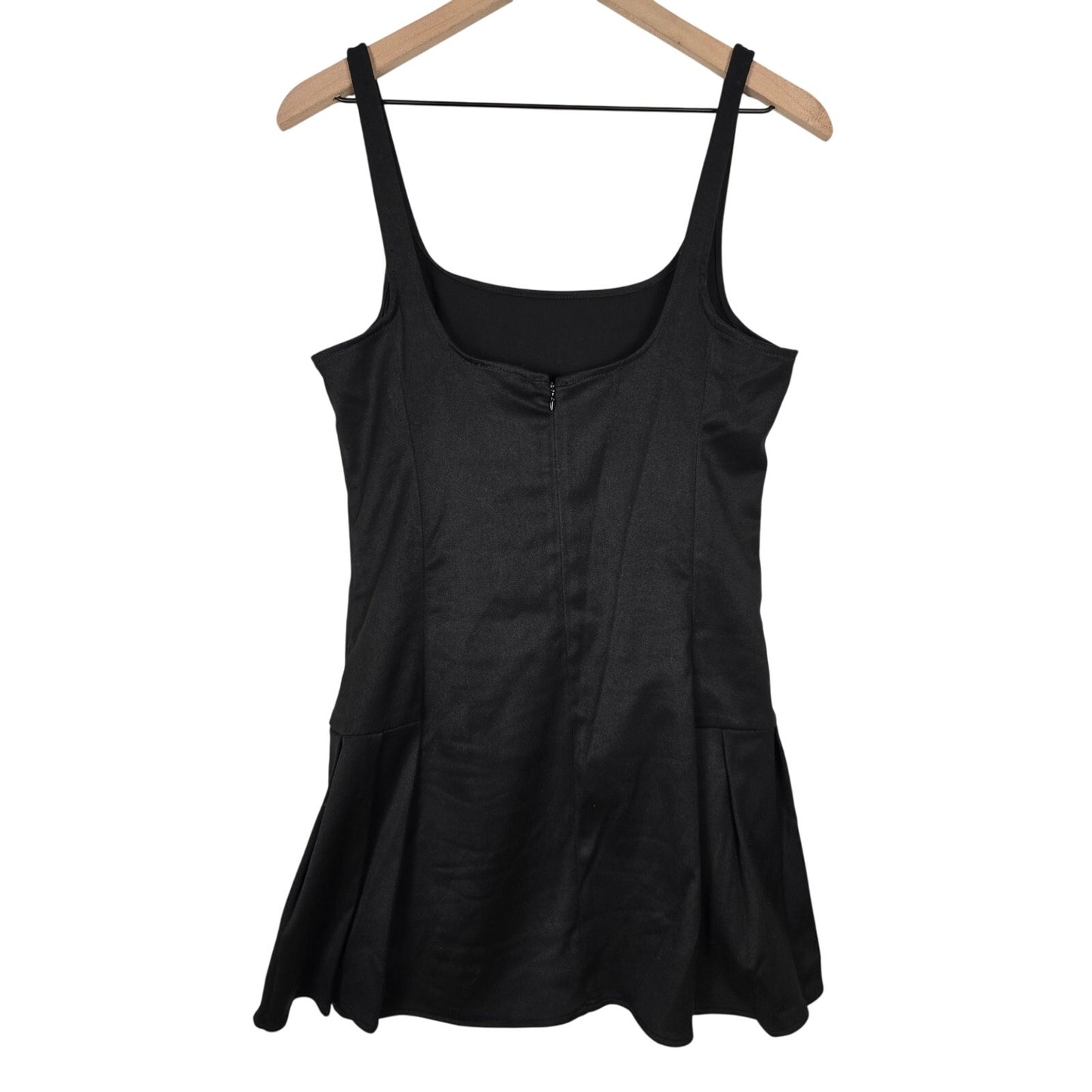 Little Black Dress Pleated Hem Sleeveless Size L