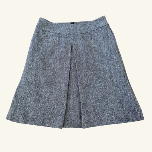 Gray Pleated Wool Silk A-Line Skirt Size Petite 10P
