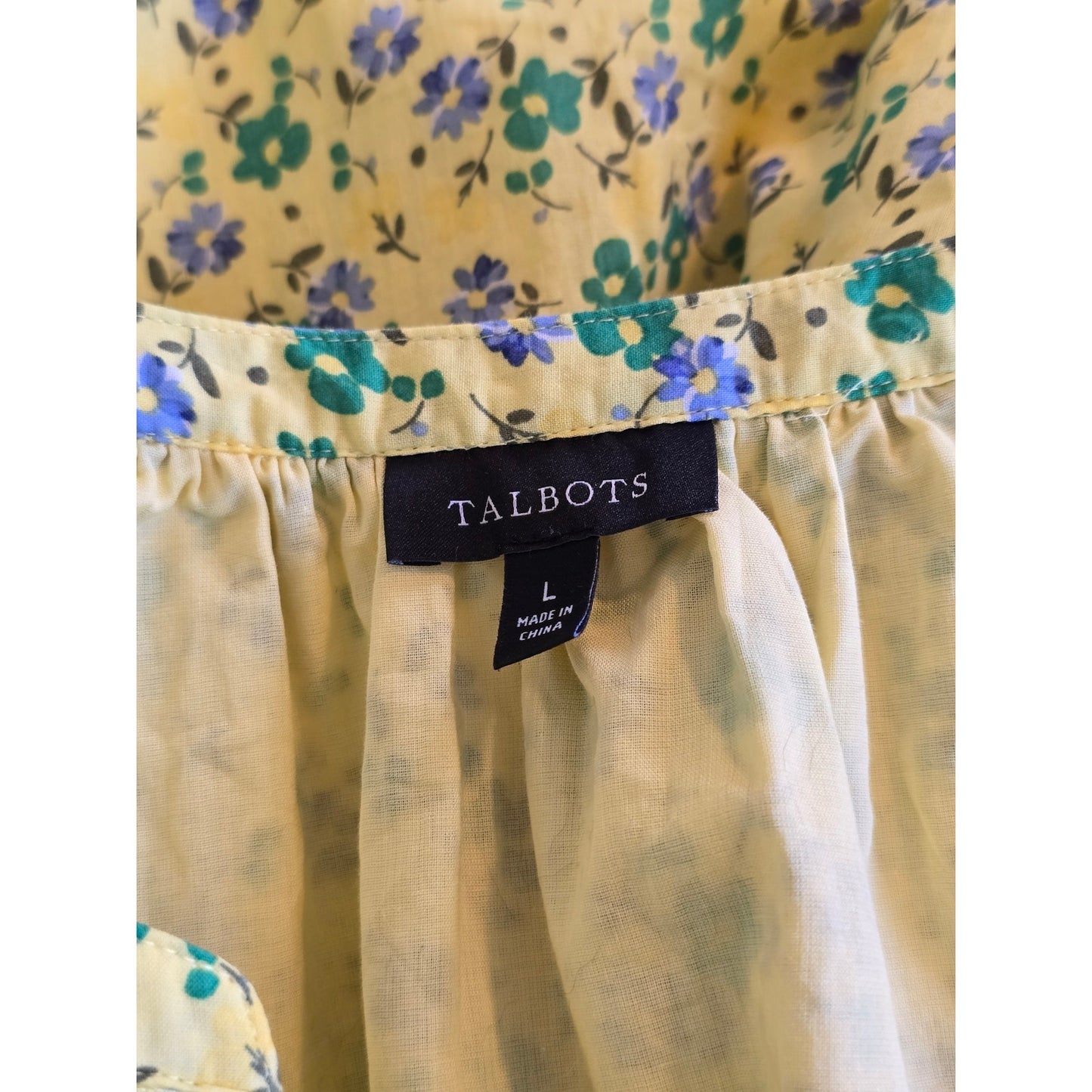 Yellow Floral Fit & Flare Voile Midi Dress Size Large