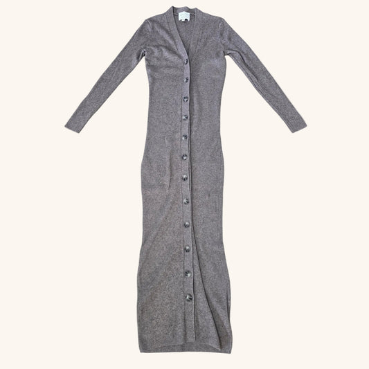 Brown Beige Rib Knit Sweater Dress Size S